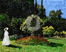 Claude Monet. Jeanne-Marguerite Lecadre in the garden