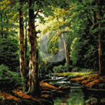 Malowanie po numerach «Adolf Kaufmann. Leśny strumień»