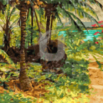 Malowanie po numerach «Albert Bierstadt. Tropikalny krajobraz»