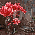 Malowanie po numerach «Alexander Koester. Kwiaty w szklanym wazonie»