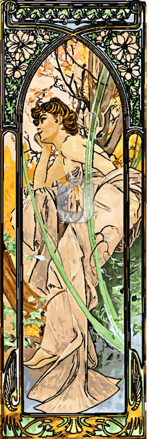 Malowanie po numerach Malowanie po numerach «Alfons Mucha. Wieczorna kontemplacja» фото