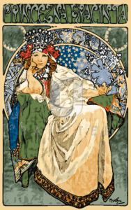 Malowanie po numerach «Alfons Mucha. Księżniczka Hiacynt»