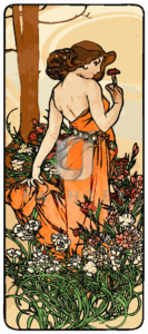 Malowanie po numerach «Alfons Mucha. Kwiaty. Goździk»