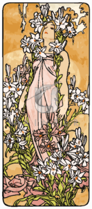 Malowanie po numerach «Alfons Mucha. Kwiaty. Lilia»