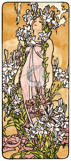 Malowanie po numerach Malowanie po numerach «Alfons Mucha. Kwiaty. Lilia»
