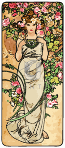 Malowanie po numerach «Alfons Mucha. Kwiaty. Róża»