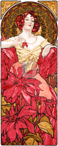 Malowanie po numerach «Alfons Mucha. Kamienie szlachetne. Rubin»