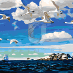 Malowanie po numerach «Arkadij Ryłow. W niebieskiej przestrzeni»