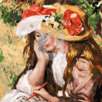 Malowanie po numerach Malowanie po numerach «Auguste Renoir. Dwie dziewczynki czytające w ogrodzie»