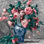 Malowanie po numerach «Auguste Renoir. Wazon róż»