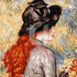 Malowanie po numerach «Auguste Renoir. Młoda dziewczyna trzymająca bukiet tulipanów»
