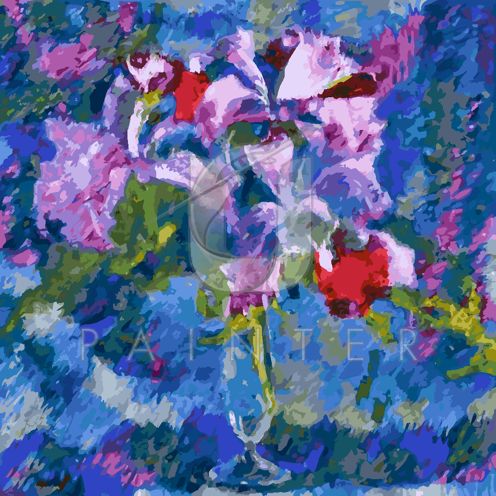 Malowanie po numerach Malowanie po numerach «Augusto Giacometti. Orchidee na niebieskim tle»