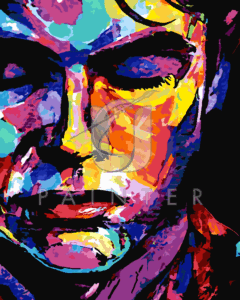 Malowanie po numerach «Burza kolorów. Portret mężczyzny»