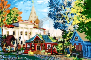 Malowanie po numerach Malowanie po numerach «Boris Kustodijew. Dom w prowincji» фото