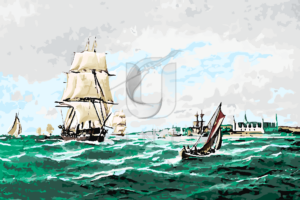 Malowanie po numerach Malowanie po numerach «Carl Bille. Statki podczas nalotu na Kronborg» фото