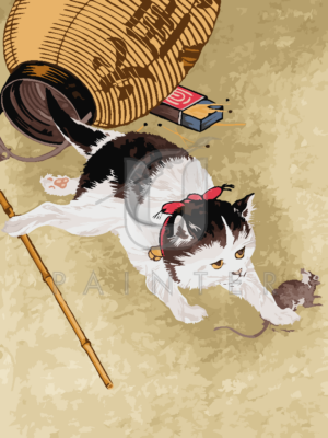 Malowanie po numerach Malowanie po numerach «Kot łapiący mysz» фото