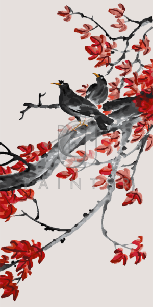 Malowanie po numerach Malowanie po numerach «Chen Shuren. Ptaki i liście»