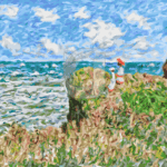 Malowanie po numerach «Claude Monet. Spacer po klifie w Pourville»