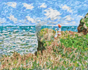 Malowanie po numerach «Claude Monet. Spacer po klifie w Pourville»