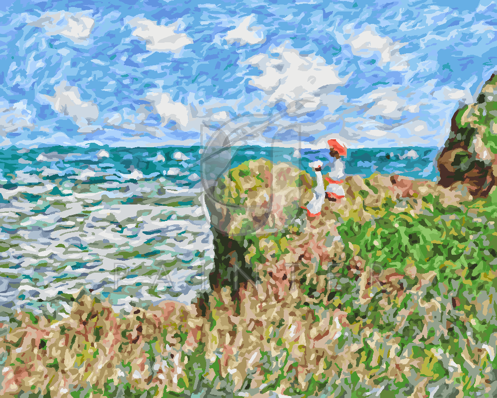 Malowanie po numerach «Claude Monet. Spacer po klifie w Pourville» Malowanie po numerach «Claude Monet. Spacer po klifie w Pourville»