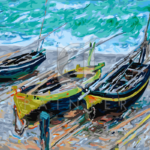 Malowanie po numerach Malowanie po numerach «Claude Monet. Trzy łodzie rybackie»