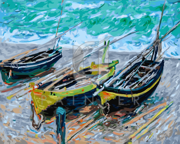 Malowanie po numerach Malowanie po numerach «Claude Monet. Trzy łodzie rybackie» фото