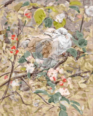 Malowanie po numerach Malowanie po numerach «Edwin Alexander. Gołębie i kwiaty jabłoni»