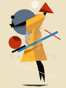 Malowanie po numerach «Łazar Lisicki. Czarna postać w szacie z niebieskim kółkiem»