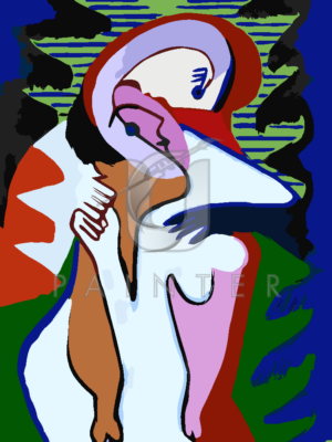 Malowanie po numerach Malowanie po numerach «Ernst Ludwig Kirchner. Zakochani (Pocałunek)» фото