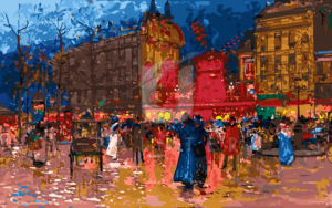 Malowanie po numerach Malowanie po numerach «Eugene Galien-Laloue. Moulin Rouge wieczorem» фото
