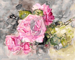 Malowanie po numerach Malowanie po numerach «Franz Bischoff. Różowe i żółte róże»