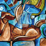 Malowanie po numerach «Franz Marc. Niebieski Pies»