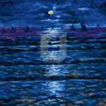 Malowanie po numerach «Giorgio Belloni. Księżyc w pełni na morzu»