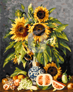 Malowanie po numerach Malowanie po numerach «Gottfried Schultz. Martwa natura z słonecznikami i owocami»