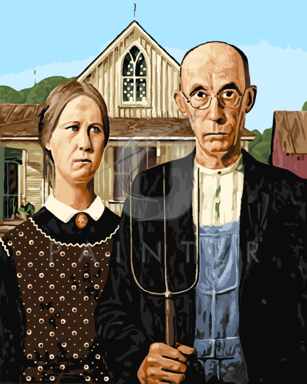 Malowanie po numerach Malowanie po numerach «Grant Wood. Amerykański gotyk» фото