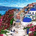 Malowanie po numerach Malowanie po numerach «Grecja. Wyspa Santorini»