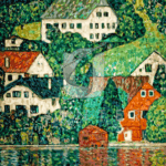 Malowanie po numerach «Gustav Klimt. Domy w Unterach nad Attersee»