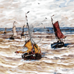 Malowanie po numerach Malowanie po numerach «Hendrik Willem Mesdag. Żaglówki na wzburzonym morzu»