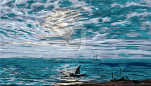 Malowanie po numerach Malowanie po numerach «Henry Moore. Lekki wiatr o zachodzie słońca»