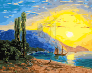 Malowanie po numerach Malowanie po numerach «Iwan Ajwazowski. Zachód słońca w Jałcie»