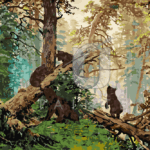 Malowanie po numerach «Iwan Szyszkin. Poranek w sosnowym lesie»