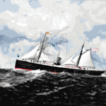 Malowanie po numerach Malowanie po numerach «James Gale Tyler. Statek parowy "Saratoga"»