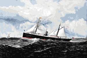 Malowanie po numerach Malowanie po numerach «James Gale Tyler. Statek parowy "Saratoga"» фото