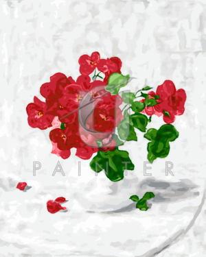 Malowanie po numerach Malowanie po numerach «James Stuart Park. Czerwone róże na białym tle»