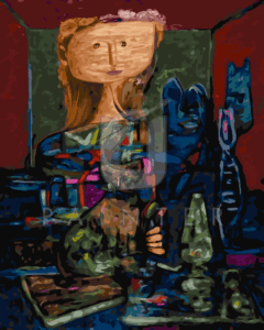 Malowanie po numerach «Jankiel Adler. Kobieta z kotem»