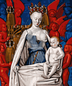 Malowanie po numerach «Jean Fouquet. Madonna z Dzieciątkiem wśród Aniołów»