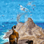 Malowanie po numerach «Jean-Léon Gérôme. Tygrys obserwujący żurawie»