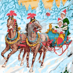 Malowanie po numerach «Jenny Nyström. Dzieci na sankach»