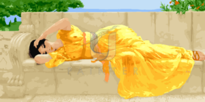 Malowanie po numerach Malowanie po numerach «John William Godward. Dziewczyna w żółtym peniuarze» фото