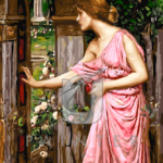 Malowanie po numerach Malowanie po numerach «John William Waterhouse. Psyche otwierająca drzwi do ogrodu Kupidyna»